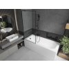 MEXEN/S - Vega obdélníková vana 170 x 70 cm s panelem + vanová zástěna 80, černá vzor 550117070X9508007070