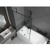 MEXEN/S - Vega obdélníková vana 170 x 70 cm s panelem + vanová zástěna 100, černá vzor 550117070X9510007070
