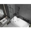 MEXEN/S - Vega obdélníková vana 170 x 70 cm s panelem + vanová zástěna 50, černá vzor 550117077X9505007077