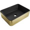 MEXEN - Catia umyvadlo na desku 48 x 37, černá mat/zlatá vzor 21314877