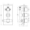 MEXEN - Cube termostatická baterie sprcha/vana 3-output grafit 77503-66