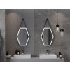 MEXEN - Orla zrcadlo s osvětlením 50 x 70, LED 6000K, černý rám 9815-050-070-611-70