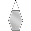 MEXEN - Orla zrcadlo s osvětlením 50 x 70, LED 6000K, černý rám 9815-050-070-611-70