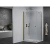 MEXEN/S - Pretoria sprchový kout 90 x 100, transparent, zlatá + brodzik Flat 852-090-100-50-00-4010