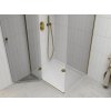 MEXEN/S - Roma sprchový kout 90x80, kyvné, čiré sklo, złatý + vanička 854-090-080-50-00-4010