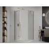 MEXEN/S - Roma sprchový kout otevírací 120x80, sklo transparent, zlatá + vanička 854-120-080-50-00-4010