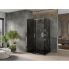 MEXEN/S - Omega sprchový kout 100x80, grafit, chrom + černá vanička se sifonem 825-100-080-01-40-4070