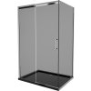 MEXEN/S - Omega sprchový kout 100x80, grafit, chrom + černá vanička se sifonem 825-100-080-01-40-4070
