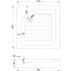 MEXEN/S - Rio sprchový kout čtverec 70 x 70, grafit, černý + vanička Rio včetně výpustě - 860-080-080-70-40-4510 860-070-070-70-40-4510