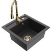 MEXEN/S - Vito granitový dřez 1-miska včetně baterie Savita, černá kropenatá 6503-76-672601-50