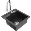MEXEN/S - Vito granitový dřez 1-miska včetně baterie Savita, černá kropenatá 6503-76-672601-00