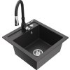 MEXEN/S - Vito granitový dřez 1-miska včetně baterie Savita, černá kropenatá 6503-76-672601-70