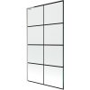 MEXEN/S - Next L vanová zástěna FIX 100 x 150, černá vzor, nikl kartáčovaná 895-100-000-03-77-97