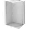 MEXEN/S - Exo čtvrtkruhový asymetrický posuvný sprchový kout 90 x 80, transparent, chrom 8131-090-080-01-00