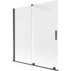 MEXEN/S - Velar dvoukřídlá posuvná vanová zástěna 150 x 150, dekor, černá 896-150-000-31-70