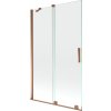MEXEN/S - Velar Dvoukřídlá posuvná vanová zástěna 110 x 150 cm, transparent, růžové zlato 896-110-000-01-60