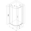MEXEN/S - Exo čtvrtkruhový asymetrický posuvný sprchový kout 100 x 90, transparent, černá 8131-100-090-70-00