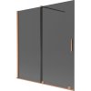 MEXEN/S - Velar dvoukřídlá posuvná vanová zástěna 150 x 150, grafit, měď kartáčovaná 896-150-000-41-65