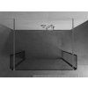 MEXEN/S - Kioto Sprchová zástěna WALK-IN volněstojící 100 x 30 x 30, černý vzor, chrom 800-100-030-222-01-70-030