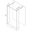 MEXEN/S - Kioto Sprchová zástěna WALK-IN volněstojící 100 x 30 x 30, černý vzor, chrom 800-100-030-222-01-70-030