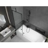 MEXEN/S - Vega obdélníková vana 170 x 70 cm s panelem + vanová zástěna 60, černá vzor 550117070X9506007070