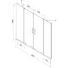 MEXEN/S - Velar Duo Dvoukřídlá posuvná vanová zástěna 140 x 150 cm, transparent, chrom 896-140-000-02-01