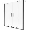 MEXEN/S - Velar Duo dvoukřídlá posuvná vanová zástěna 160 x 150 cm, dekor, černá 896-160-000-32-70