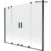 MEXEN/S - Velar Duo Dvoukřídlá posuvná vanová zástěna 200 x 150 cm, transparent, černá 896-200-000-02-70