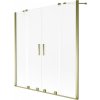 MEXEN/S - Velar Duo dvoukřídlá posuvná vanová zástěna 150 x 150, dekor, zlatá 896-150-000-32-50