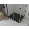 MEXEN/S - Lima sprchový kout zalamovací dveře 80 x 100, transparent, černý + Flat černá vanička se sifonem 856-080-100-70-00-4070B