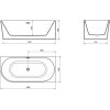 MEXEN/S - Mia volně stojící rohová vana pravá 180 x 80, bílá/černá, sifon a přepad chrom 52691808075P-01