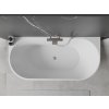 MEXEN/S - Oval vana volně stojící nástěnná 180 x 80, bílá/černá, sifon a přepad nikl kartáčovaná 52671808075-97