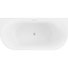MEXEN/S - Oval vana volně stojící nástěnná 180 x 80, bílá/černá, sifon a přepad nikl kartáčovaná 52671808075-97