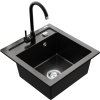 MEXEN/S - Vito granitový dřez 1-miska včetně baterie Telma, černá 6503-77-670200-70
