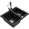 MEXEN/S - Carlos granitový dřez 1.5 včetně baterie Rita, černá 6518-77-670300-00