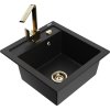 MEXEN/S - Vito granitový dřez 1-miska včetně baterie Rita, černá 6503-77-670300-50