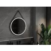 MEXEN - Reni zrcadlo s osvětlením,s 80, LED 6000K, černý rám 9812-080-080-611-70