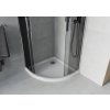 MEXEN/S - Rio čtvrtkruhový sprchový kout 90 x 90, grafit, chrom + vanička se sifonem Flat, bílá 863-090-090-01-40-4110