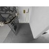 MEXEN/S - KIOTO Sprchová zástěna WALK-IN s poličkou a držákem ručníků 90 x 200, transparent/bialy bílý vzor, zlatá 800-090-121-50-85
