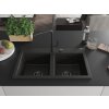 MEXEN/S - Hektor granitový dřez 2-bowl 800 x 480 mm, černá/zlatá metalik, černý sifon 6521802000-75-B  + slevový kód