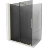 MEXEN/S - Velar Sprchová zástěna posuvná Walk-in 150 x 200, grafit 8 mm, zlato kartáčovaná 871-150-000-43-55