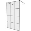 MEXEN/S - KIOTO samostatně stojící sprchová zástěna 120 x 200, transparent/černá vzor 8 mm, černá 800-120-002-70-77