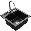 MEXEN/S - Vito granitový dřez 1-miska včetně baterie Telma, černá 6503-77-670200-00