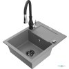 MEXEN/S - Enzo granitový dřez 1 s odkapávačem včetně baterie Savita, šedá 6506-71-672601-70-B  + slevový kód