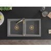 MEXEN/S - Mario granitový dřez 2-bowl včetně baterie Aster, šedá 6504-71-73450-57-G  + slevový kód
