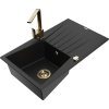 MEXEN/S - Cesar granitový dřez 1-miska s odkapávačem včetně baterie Rita, černý 6514-77-670300-50  + slevový kód