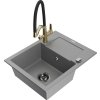 MEXEN/S - Enzo granitový dřez s odkapávačem včetně baterie Duo, šedá 6506-71-671701-57-B  + slevový kód