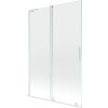 MEXEN/S - Velar L dvoukřídlá posuvná vanová zástěna 120 x 150, transparent, bílá 896-120-003-01-20