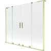 MEXEN/S - Velar L Duo dvoukřídlá posuvná vanová zástěna 180 x 150, transparent, zlatá kartáčovaná 896-180-003-02-55