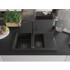 MEXEN/S - Gaspar granitový dřez 1.5 s odkapávačem včetně baterie Flora, černá/zlatá 6507-75-670401-70-B